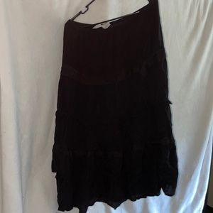 Black ruffled White Stag maxi skirt